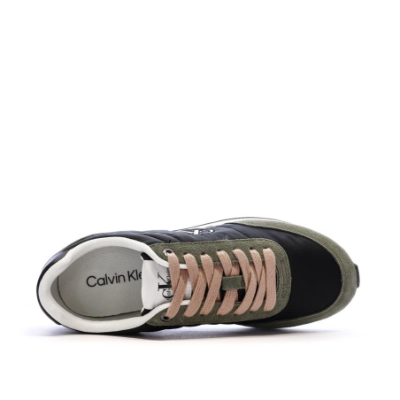 Baskets Noir/Vert Femme Calvin Klein Jeans Retro