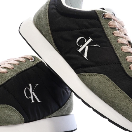 Baskets Noir/Vert Femme Calvin Klein Jeans Retro
