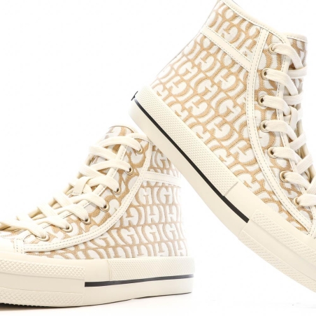 Baskets Blanches/Marron Femme Guess Colyn