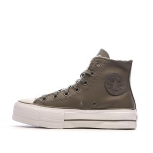Baskets Grise Molleton Femme Converse Chuck Taylor All Star Lift