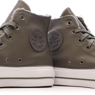 Baskets Grise Molleton Femme Converse Chuck Taylor All Star Lift