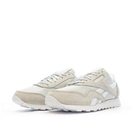 Baskets Blanches/Grises Femme Reebok Cl Nylon 100033441