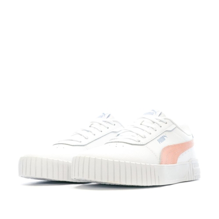 Baskets Blanches/Corail Femme Puma Carina 2.0