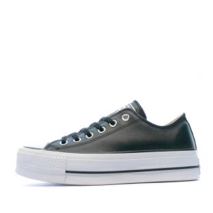 Baskets compensées cuir noir femme Converse All Star