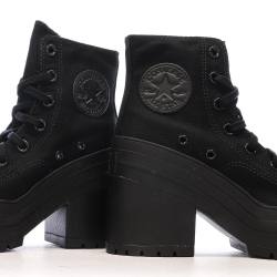 Baskets Noires Femme Converse Chuck 70 De Luxe Heel