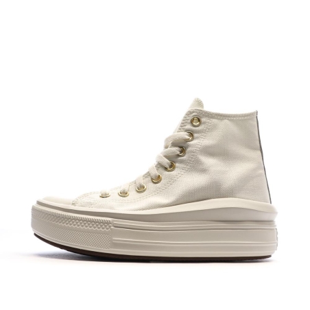 Baskets Blanches/Dorées Femme Converse All Star Move Tonal