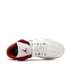Baskets Blanc/Rouge Femme Nike Air Jordan 1 Low