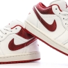 Baskets Blanc/Rouge Femme Nike Air Jordan 1 Low
