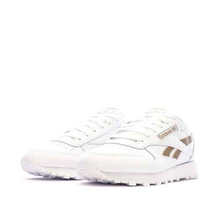 Baskets Blanc/Marron Femme Reebok Classic Leather