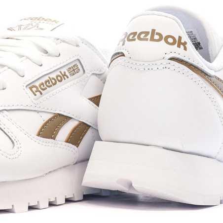 Baskets Blanc/Marron Femme Reebok Classic Leather