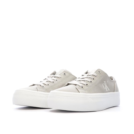 Baskets Beiges /Blanches Femme Calvin Klein Jeans Classic Cupsole Mg