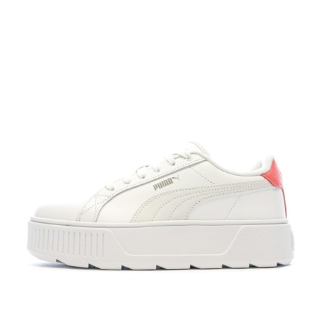 Baskets Blanches/Rose Femme Puma Karmen