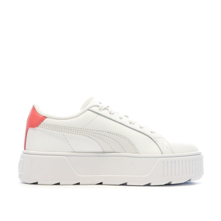 Baskets Blanches/Rose Femme Puma Karmen