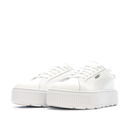 Baskets Blanches/Rose Femme Puma Karmen