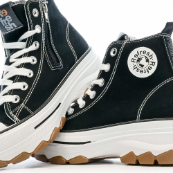 Baskets Noires Femme Refresh Lona