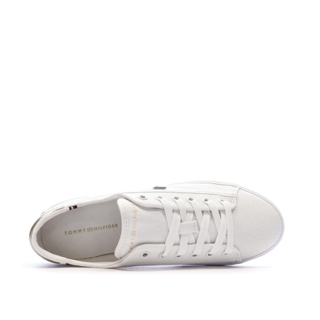 Baskets Blanches Femme Tommy Hilfiger Vulc Canvas Lace Up