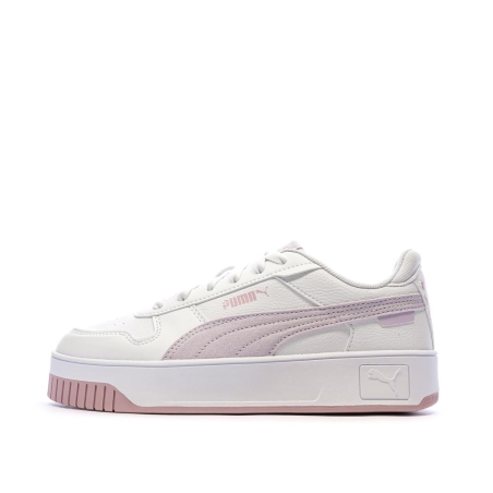 Baskets Blanc/Rose Femme Puma Carina