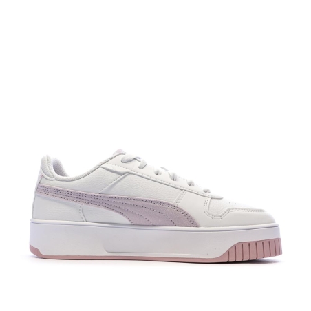Baskets Blanc/Rose Femme Puma Carina
