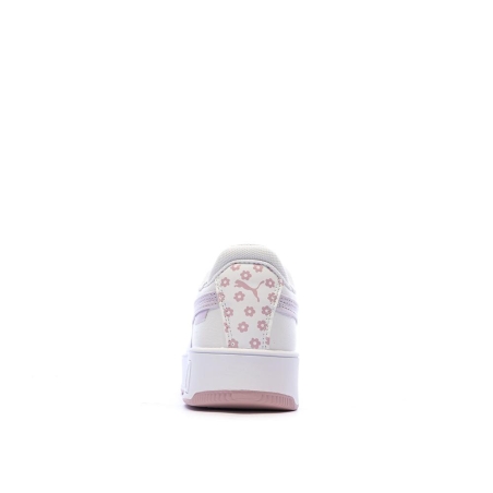Baskets Blanc/Rose Femme Puma Carina