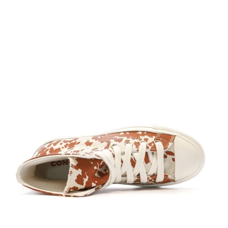 Baskets Oranges/Beige Femme Converse Chuck Taylor All Star Lift