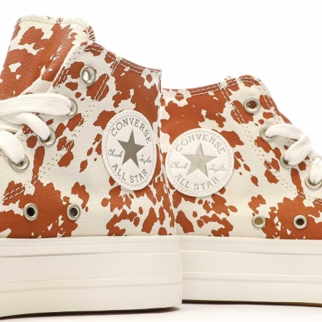 Baskets Oranges/Beige Femme Converse Chuck Taylor All Star Lift