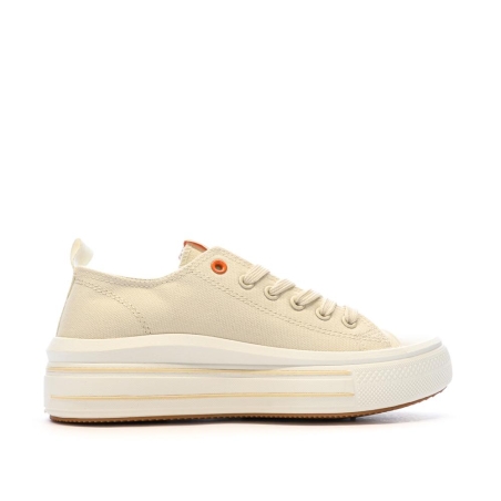 Baskets Basses Beige Femme Refresh Lona