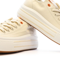 Baskets Basses Beige Femme Refresh Lona