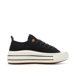 Baskets Basses Noires Femme Refresh Lona