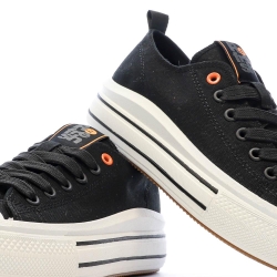 Baskets Basses Noires Femme Refresh Lona