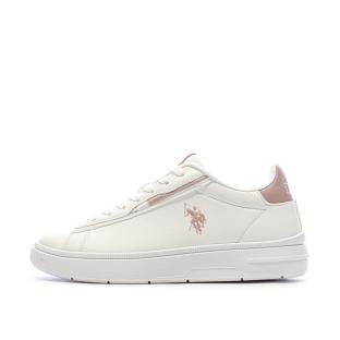 Baskets Blanches/Roses Femme US Polo ASSN ARIS