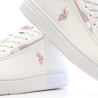 Baskets Blanches/Roses Femme US Polo ASSN ARIS