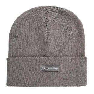 Bonnet Gris Femme Calvin Klein Jeans Patch Beanie