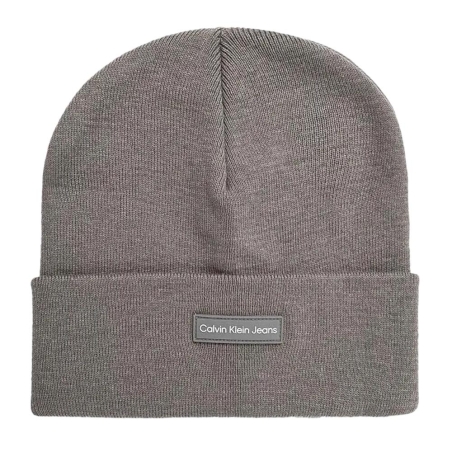 Bonnet Gris Femme Calvin Klein Jeans Patch Beanie