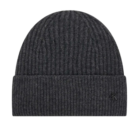 Bonnet Gris Foncé Femme Calvin Klein Jeans Ck Metal Wool