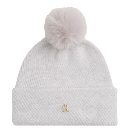 Bonnet Gris Femme Tommy Hilfiger Th Pom Pom