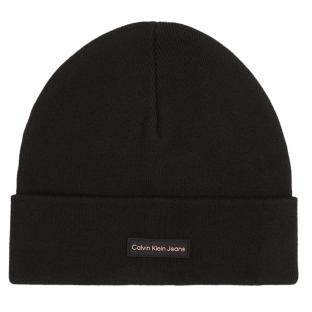 Bonnet Noir Femme Calvin Klein Jeans Patch Beanie