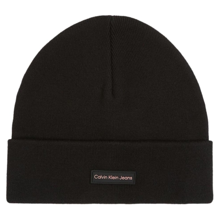Bonnet Noir Femme Calvin Klein Jeans Patch Beanie
