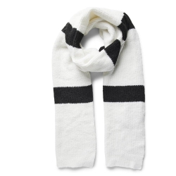 Echarpe Rayure Blanc/Noir Femme Pieces Sana Scarf