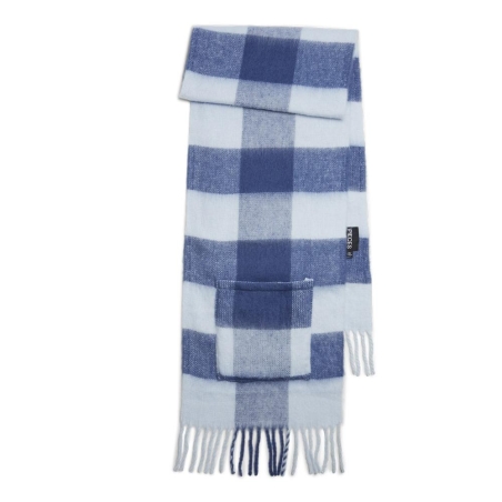 Echarpe Bleu Femme Pieces Rea Long Scarf