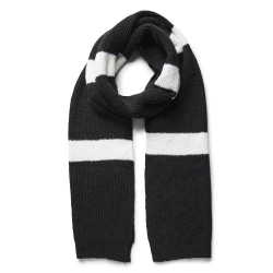 Echarpe Rayure Blanche/Noire Femme Pieces Sana Scarf