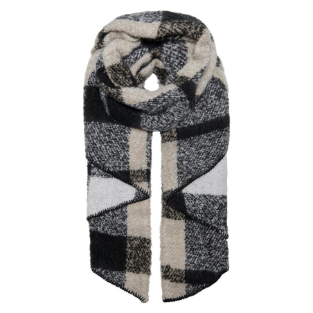 Écharpe Noire/Gris à Motifs Femme Only Lima