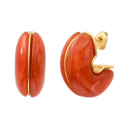Boucles D'oreilles Orange/Rouge Femme Clio Blue Livia