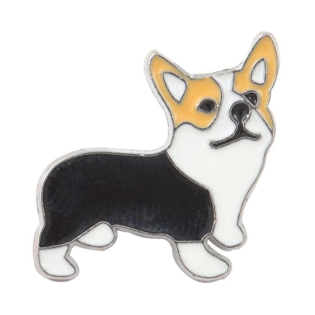 Broche Métal chien Corgi Femme Clio Blue