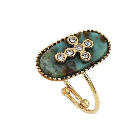 Bague Doré/Vert Femme Clio Blue HOLLY