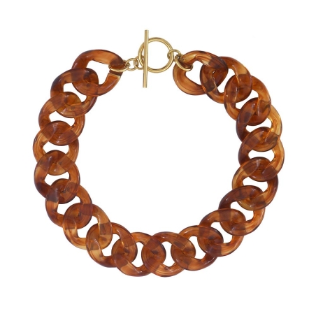 Collier chaîne en résine Marron Femme Clio Blue Lena