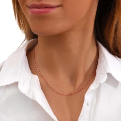 Collier Rouge Femme Clio Blue Mimi Argent