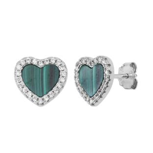 Boucles D'oreilles Cœur Vert Clio Blue Angel