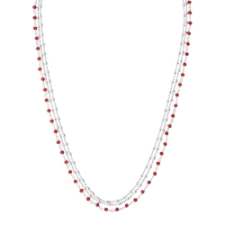 Collier Multi Chaînes Rouge Clio Blue Noemie