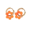 Boucles Oreilles Oranges Femme Clio Blue Fleurs 14mm