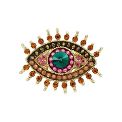 Broche Métal Doré & Strass Femme Clio Blue
